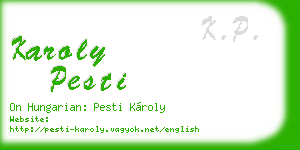 karoly pesti business card