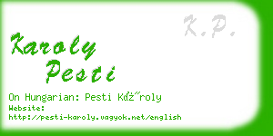 karoly pesti business card
